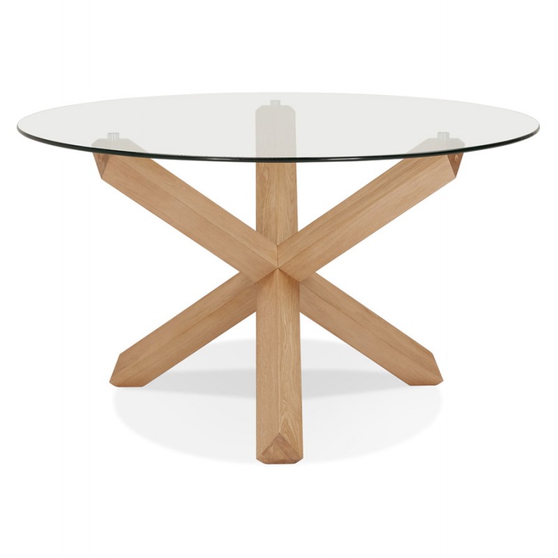 Round design dining table in glass POLO (Ø 130 cm) (transparent) - image 60629