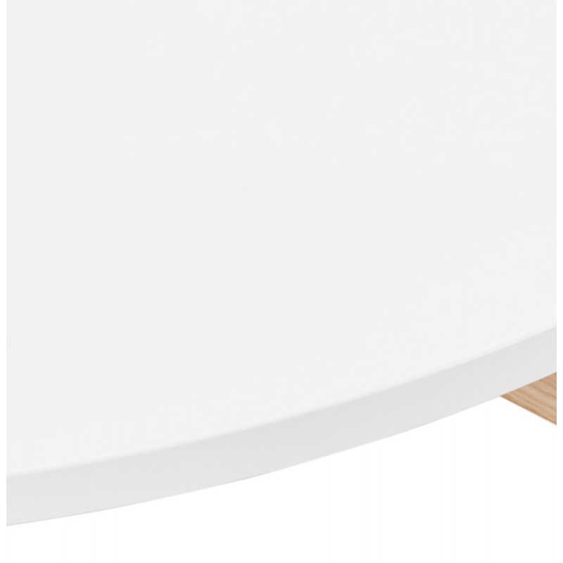 Table de repas design ronde en bois NICOLE (Ø 120 cm) (blanc mat ciré) - image 60644