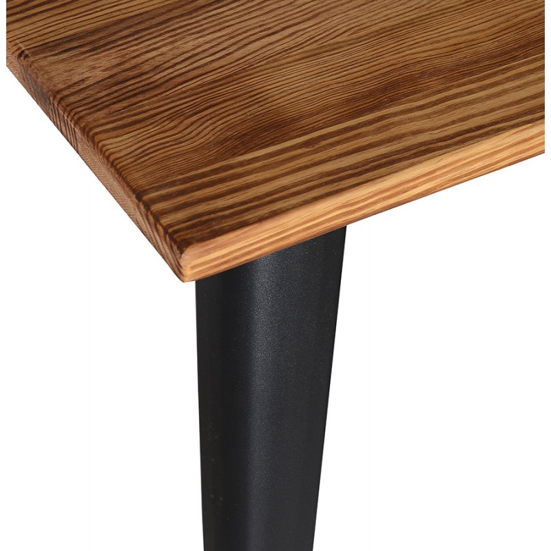 Quadratischer Industrietisch aus Holz und schwarzem Metall GILOU (76x76 cm) (braun) - image 60675