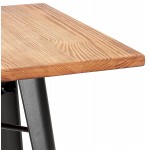 Tavolo quadrato in stile industriale in legno e metallo nero GILOU (76x76 cm) (marrone)