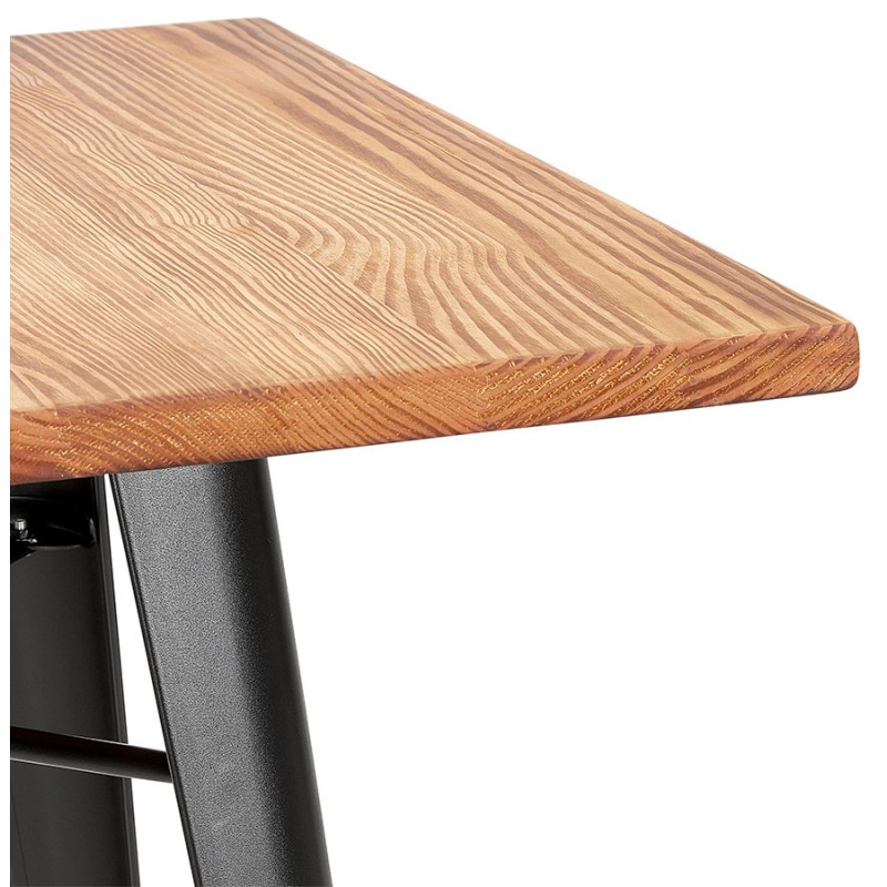 Table carré style industriel en bois et métal noir GILOU (76x76 cm) (marron) - image 60677
