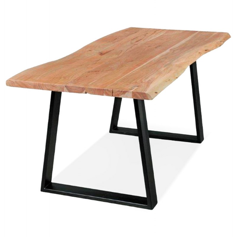 Table à manger en bois massif d'acacia LANA (95x200 cm) (finition naturel) - image 60691