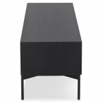 Meuble TV design 3 tiroirs 160 cm GASTON (noir)