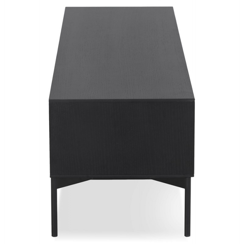 Meuble TV design 3 tiroirs 160 cm GASTON (noir) - image 60705