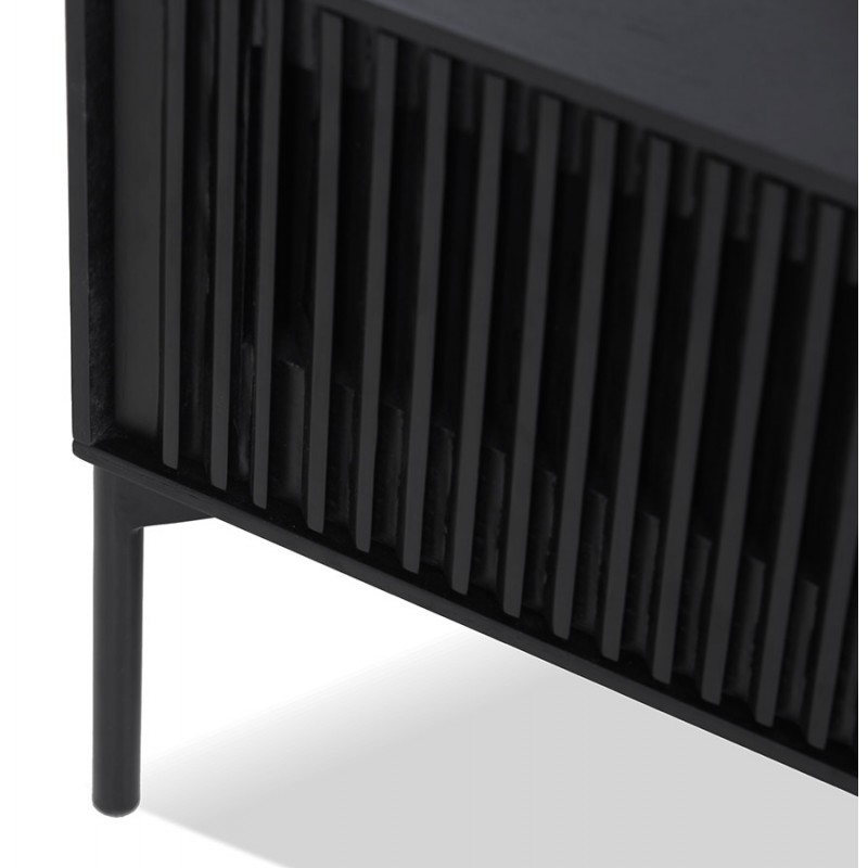 Meuble TV design 3 tiroirs 160 cm GASTON (noir) - image 60709