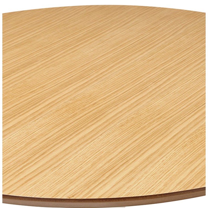 Table basse design ronde pied blanc (Ø 90) MARTHA (naturel) - image 60719