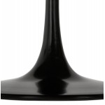Coffee table design round foot black (Ø 90) MARTHA (walnut)