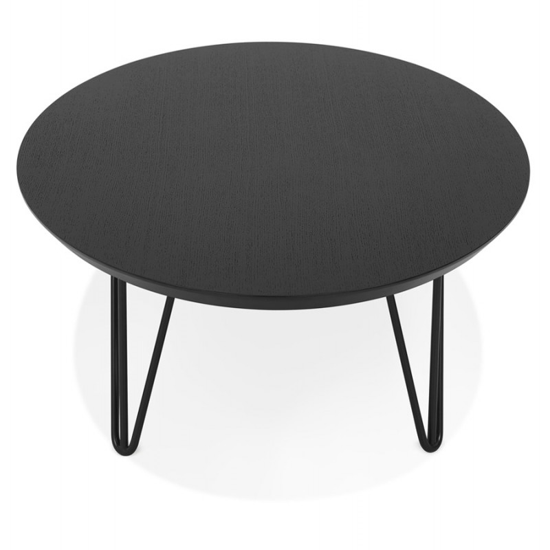 Mesita de diseño ovalado en madera y metal CHALON (negro) - image 60744
