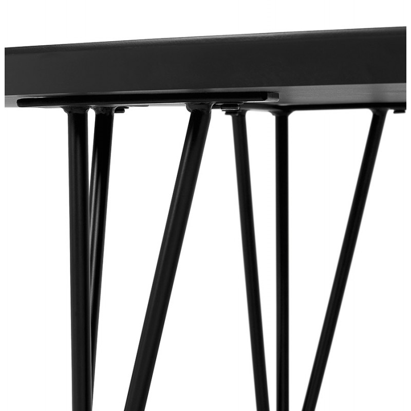Table basse design ovale en bois et métal CHALON (noir) - image 60750