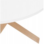 Tavolino rotondo di design in legno NICOLE (Ø 80 cm) (bianco opaco lucido)