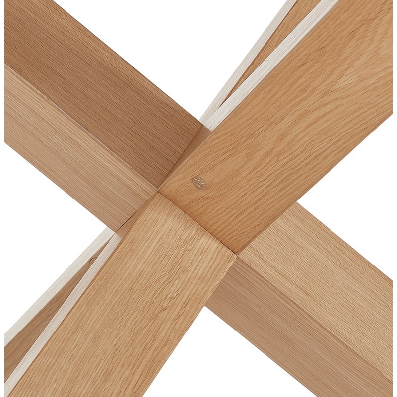 Tavolino rotondo di design in legno NICOLE (Ø 80 cm) (bianco opaco lucido) - image 60775