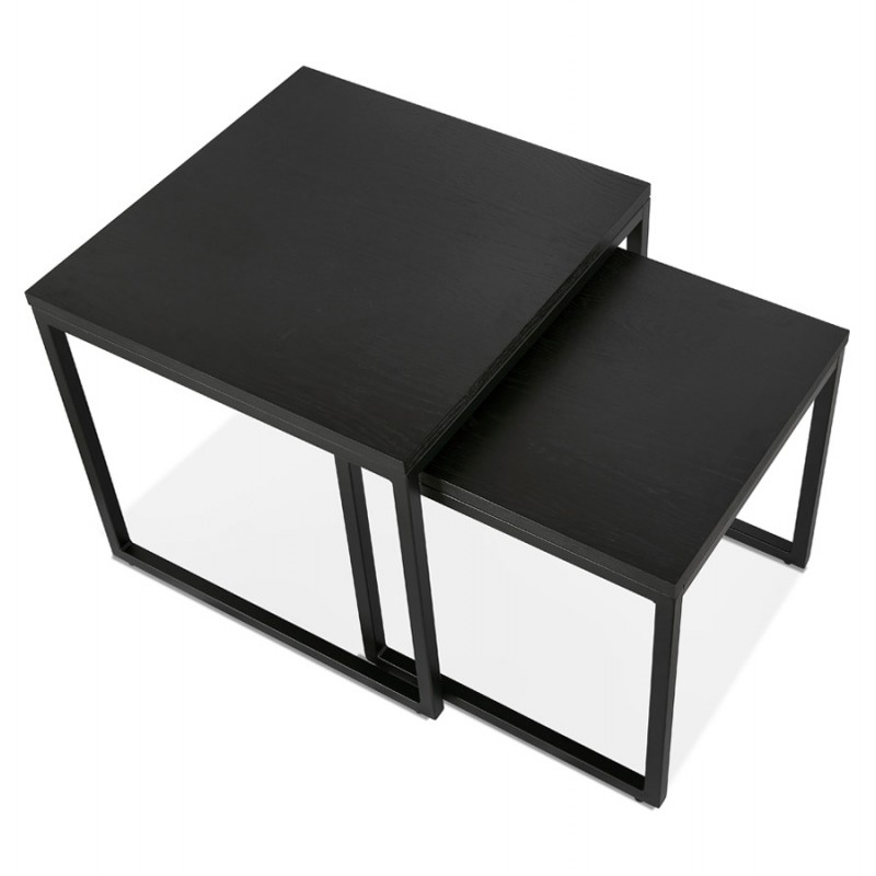 Nesting tables in wood and black metal PRESCILLIA (black) - image 60780