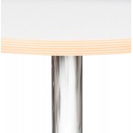 Mesa redonda pie de mesa cromado metal MAYA (Ø 60 cm) (blanco)