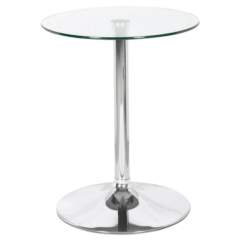 Table design ronde pied métal chromé MINOU (Ø 60 cm) (transparent) - image 60838