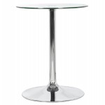 Mesa redonda pie de mesa cromado metal MINOU (Ø 60 cm) (transparente)