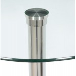 Round design table foot chromed metal MINOU (Ø 60 cm) (transparent)