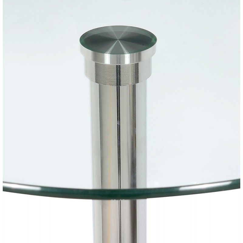 Round design table foot chromed metal MINOU (Ø 60 cm) (transparent) - image 60840