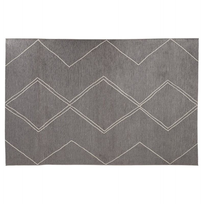 Rectangular design carpet in polypropylene YVAN (200x290 cm) (dark grey) - image 60872