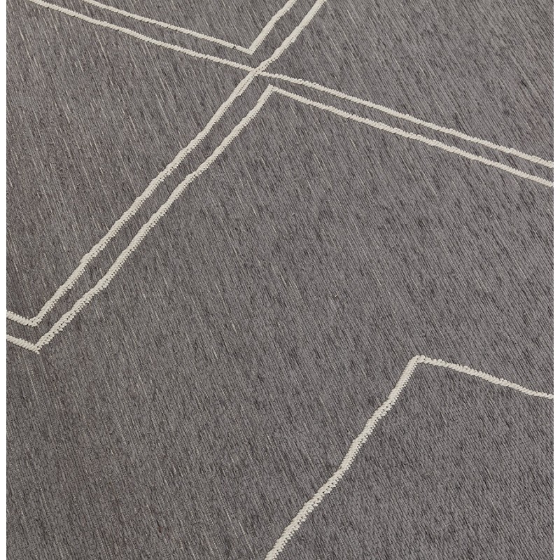 Alfombra rectangular de diseño en polipropileno YVAN (200x290 cm) (gris oscuro) - image 60879