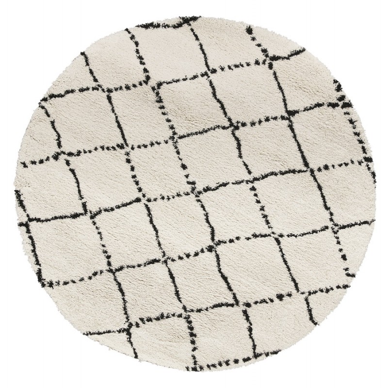 Berber runder Designteppich aus Polypropylen (Ø 200 cm) MAYA (beige) - image 60914