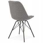 Design-Stuhl aus Stofffüßen Metall schwarz IZZA (Hahnenfuß)