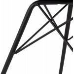 Chaise design en tissu pieds métal noirs IZZA (Pied de poule)
