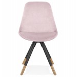 Vintage- und Retro-Stuhl aus schwarzen und goldenen Samtfüßen SUZON (Pink)