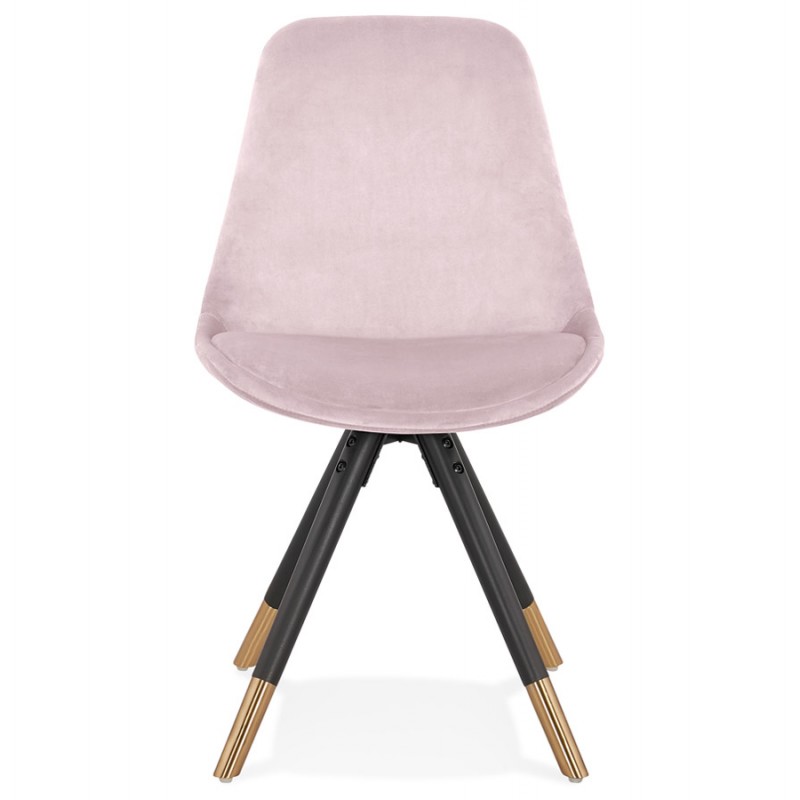Vintage- und Retro-Stuhl aus schwarzen und goldenen Samtfüßen SUZON (Pink) - image 61137