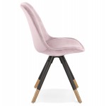 Vintage and retro chair in black and gold velvet feet SUZON (Pink)