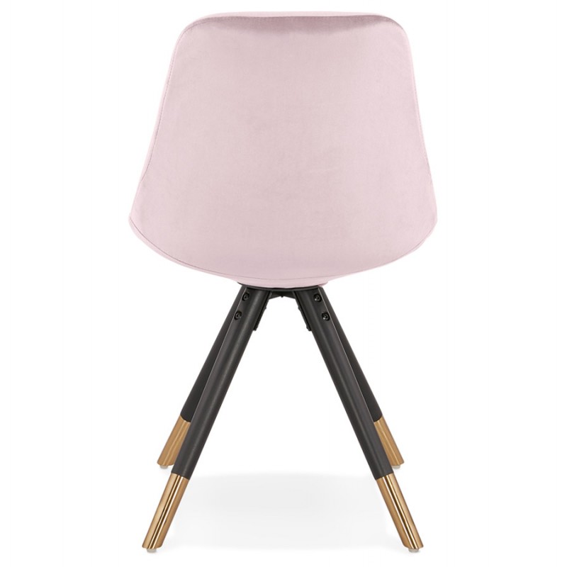 Vintage- und Retro-Stuhl aus schwarzen und goldenen Samtfüßen SUZON (Pink) - image 61140
