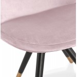 Vintage and retro chair in black and gold velvet feet SUZON (Pink)