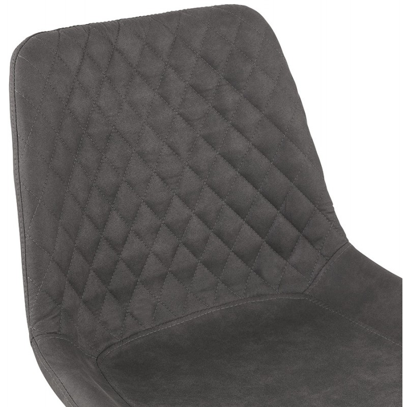 Chaise vintage et rétro en microfibre pieds métal noirs JALON (gris foncé) - image 61161