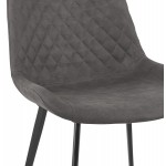 Chaise vintage et rétro en microfibre pieds métal noirs JALON (gris foncé)
