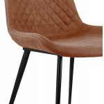 Vintage- und Retro-Stuhl aus Mikrofaserfüßen aus schwarzem Metall JALON (braun)