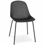 Design-Stuhl aus Metall Indoor-Outdoor-Füße Metall schwarz FOX (schwarz)