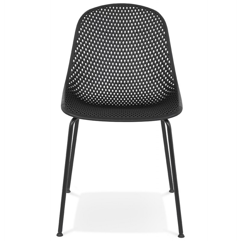 Design-Stuhl aus Metall Indoor-Outdoor-Füße Metall schwarz FOX (schwarz) - image 61181