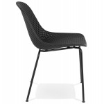 Design-Stuhl aus Metall Indoor-Outdoor-Füße Metall schwarz FOX (schwarz)