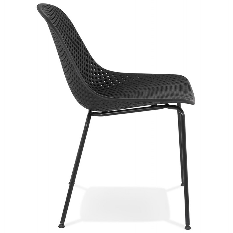Design-Stuhl aus Metall Indoor-Outdoor-Füße Metall schwarz FOX (schwarz) - image 61182