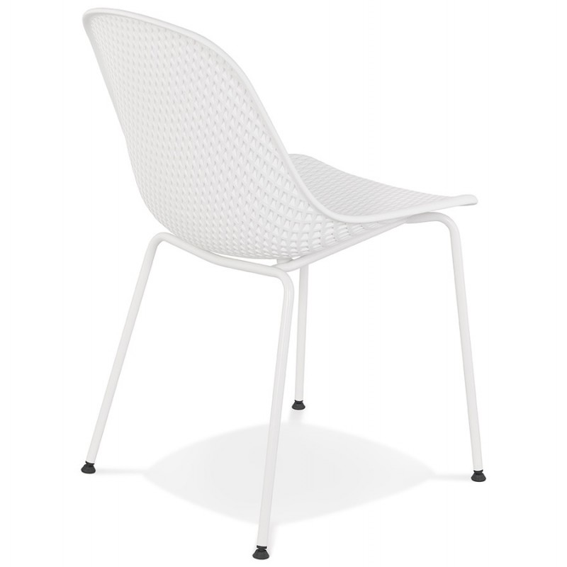 Chaise design en métal Intérieur-Extérieur pieds métal blanc FOX (blanc) - image 61196
