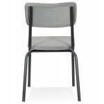 Retro and vintage velvet kitchen chair stackable MILOU (gray)