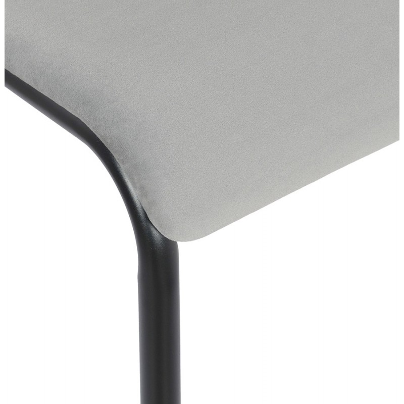 Chaise de cuisine en velours rétro et vintage empilable MILOU (gris) - image 61224