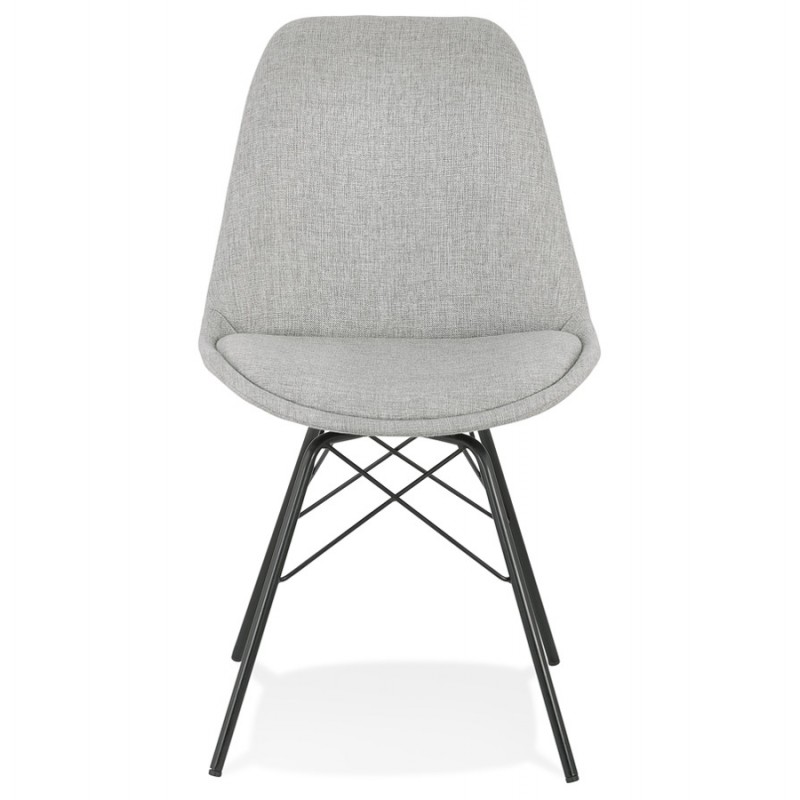 Industrial style chair in fabric and black legs DANA (grey) - image 61268