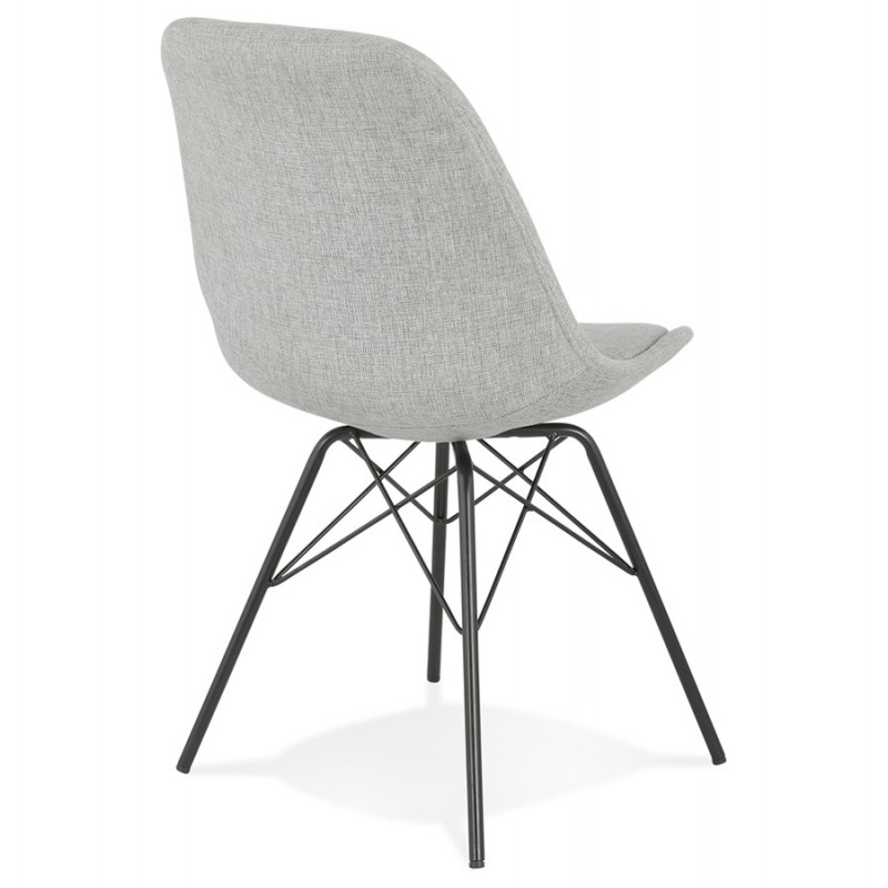 Stuhl im Industriestil aus Stoff und schwarzen Beinen DANA (grau) - image 61270