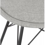 Chaise style industriel en tissu et pieds noirs DANA (gris)