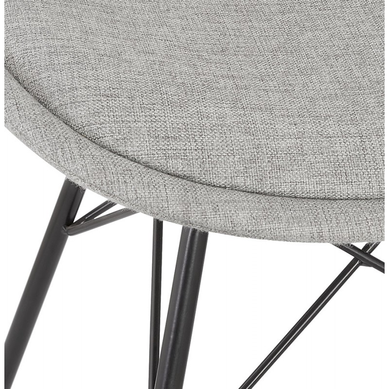 Chaise style industriel en tissu et pieds noirs DANA (gris) - image 61272