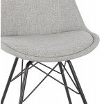 Stuhl im Industriestil aus Stoff und schwarzen Beinen DANA (grau)