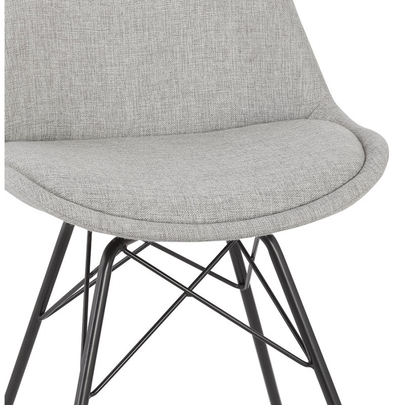 Industrial style chair in fabric and black legs DANA (grey) - image 61273