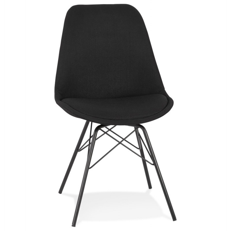 Stuhl im Industriestil aus Stoff und schwarzen Beinen DANA (schwarz) - image 61276