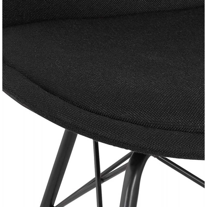 Chaise style industriel en tissu et pieds noirs DANA (noir) - image 61282