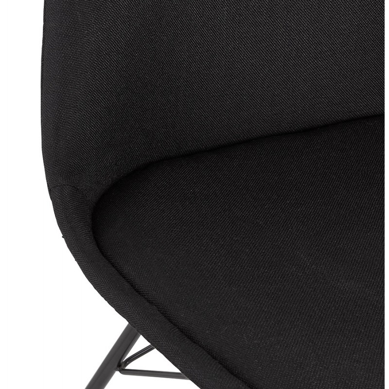 Chaise style industriel en tissu et pieds noirs DANA (noir) - image 61283